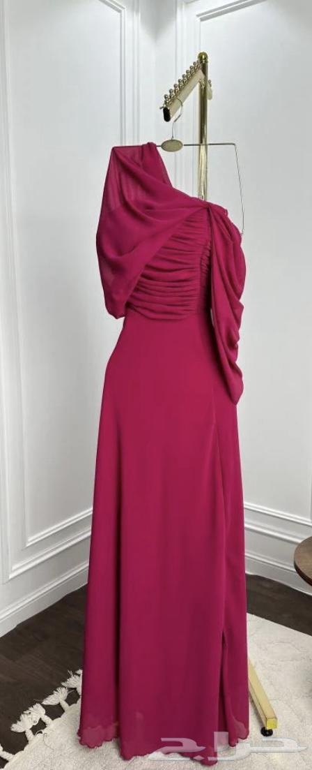 فستان وردي شيفون64500588739457111