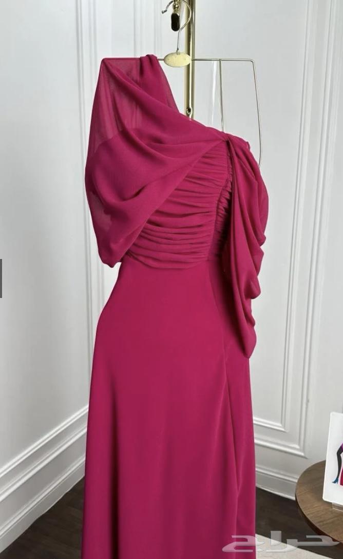 فستان وردي شيفون64500588739457112