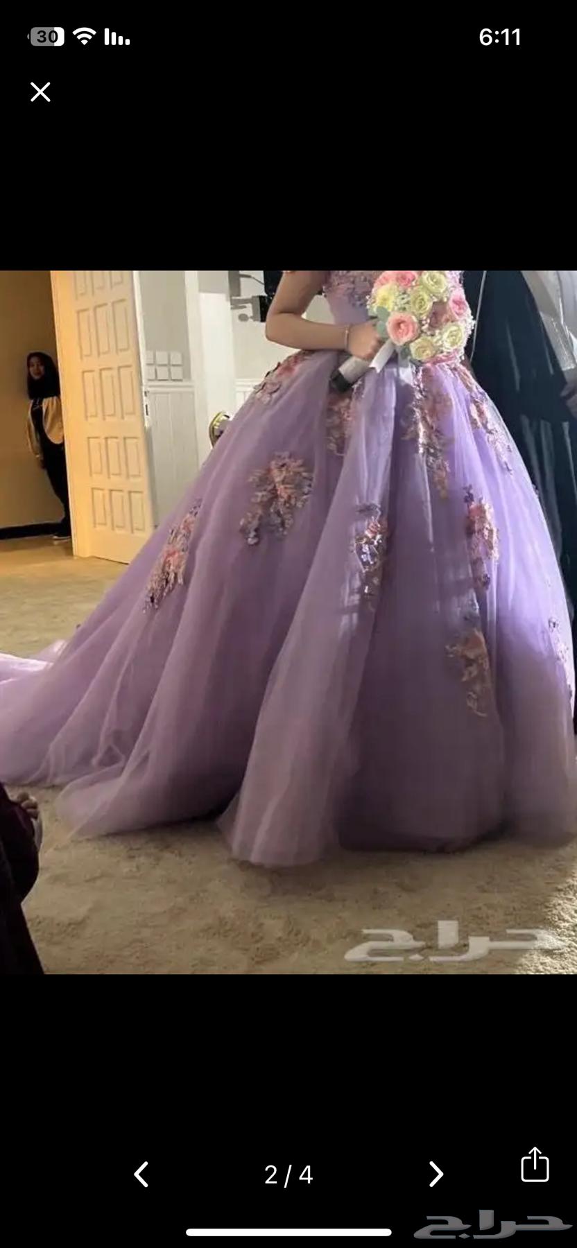 فستان ملكه بوتيك هويدا مستخدمه لساعتين فقط64495365687170110