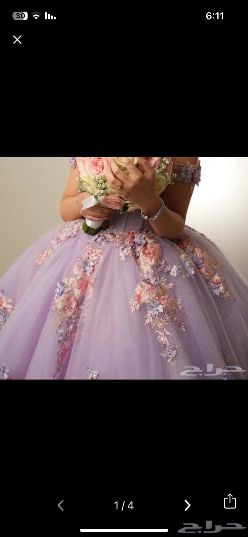 فستان ملكه بوتيك هويدا مستخدمه لساعتين فقط64495365687170111