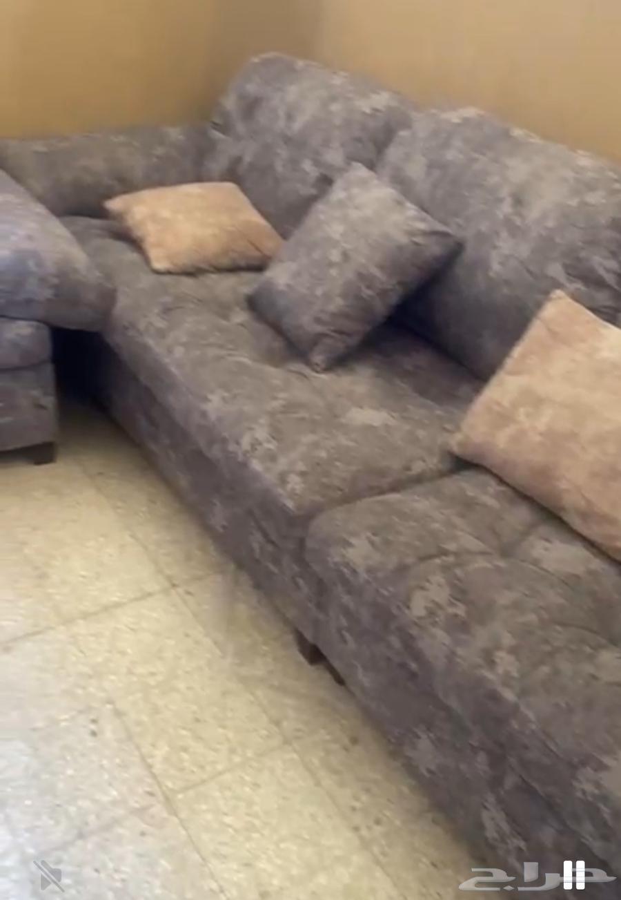 Semi-new L-shaped sofa and semi-new service table64506249395202111