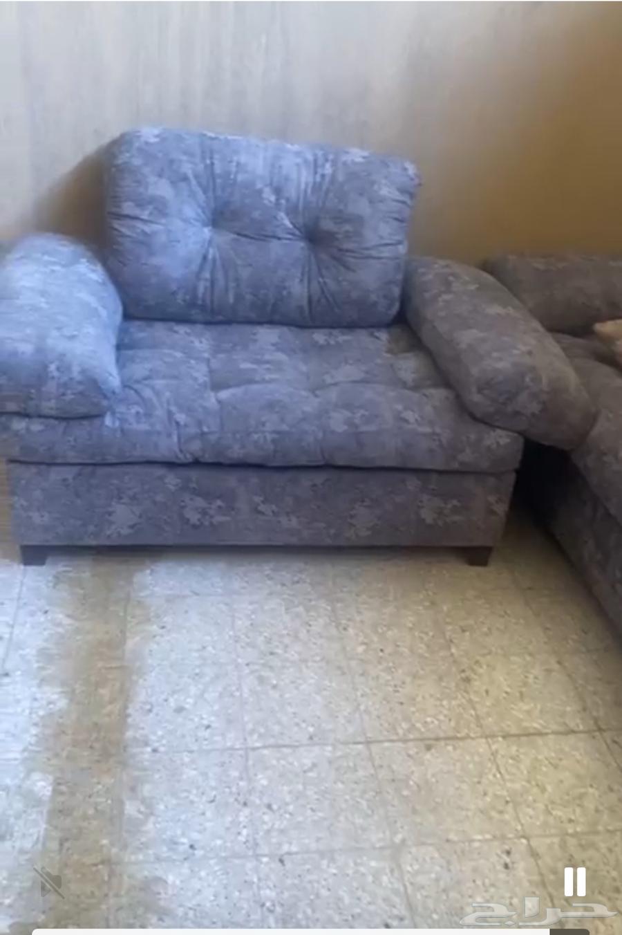 Semi-new L-shaped sofa and semi-new service table64506249395202110