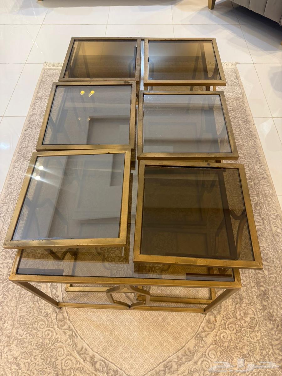 طاولة قهوه كبيره مع 6 طاولات خدمه64510012770433111