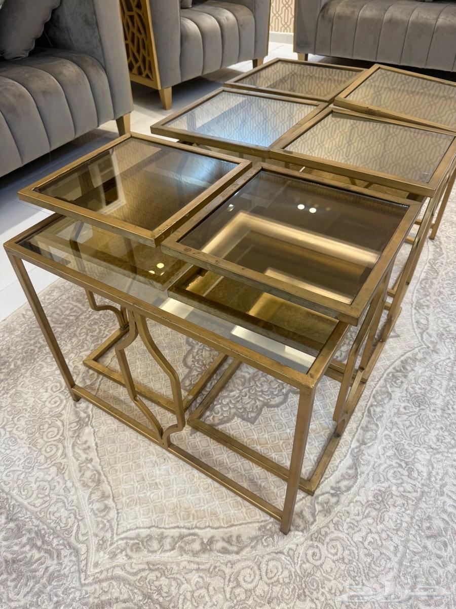 طاولة قهوه كبيره مع 6 طاولات خدمه64510012770433110