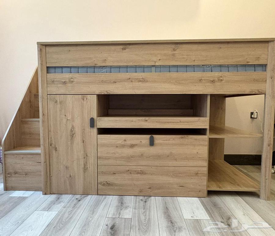 Children's bed with wardrobe and bookshelf, mattress size 90x20064505329234690112