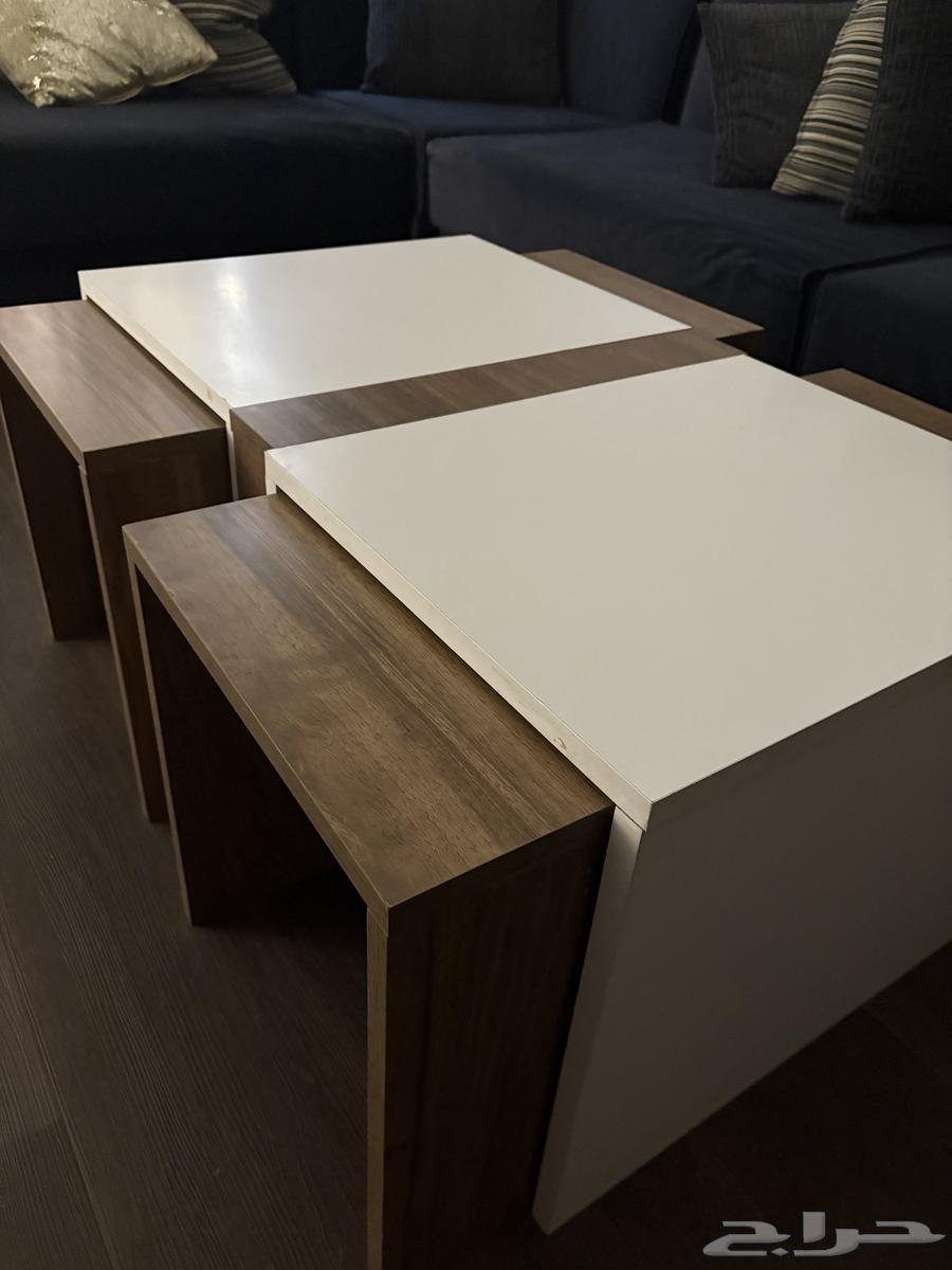 Wooden table with four small serving tables64508943706754110