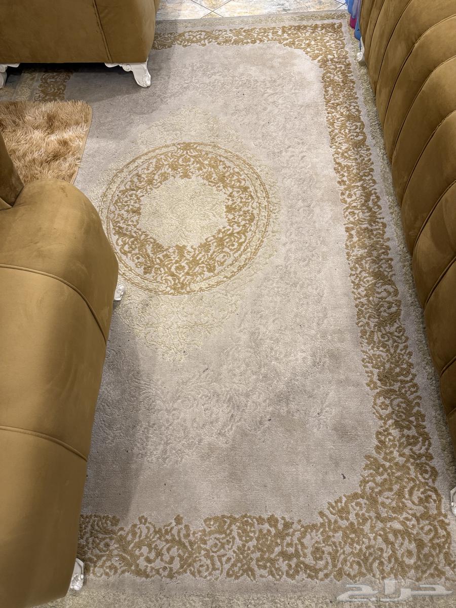 Sofa with carpet and side table64505819491841110