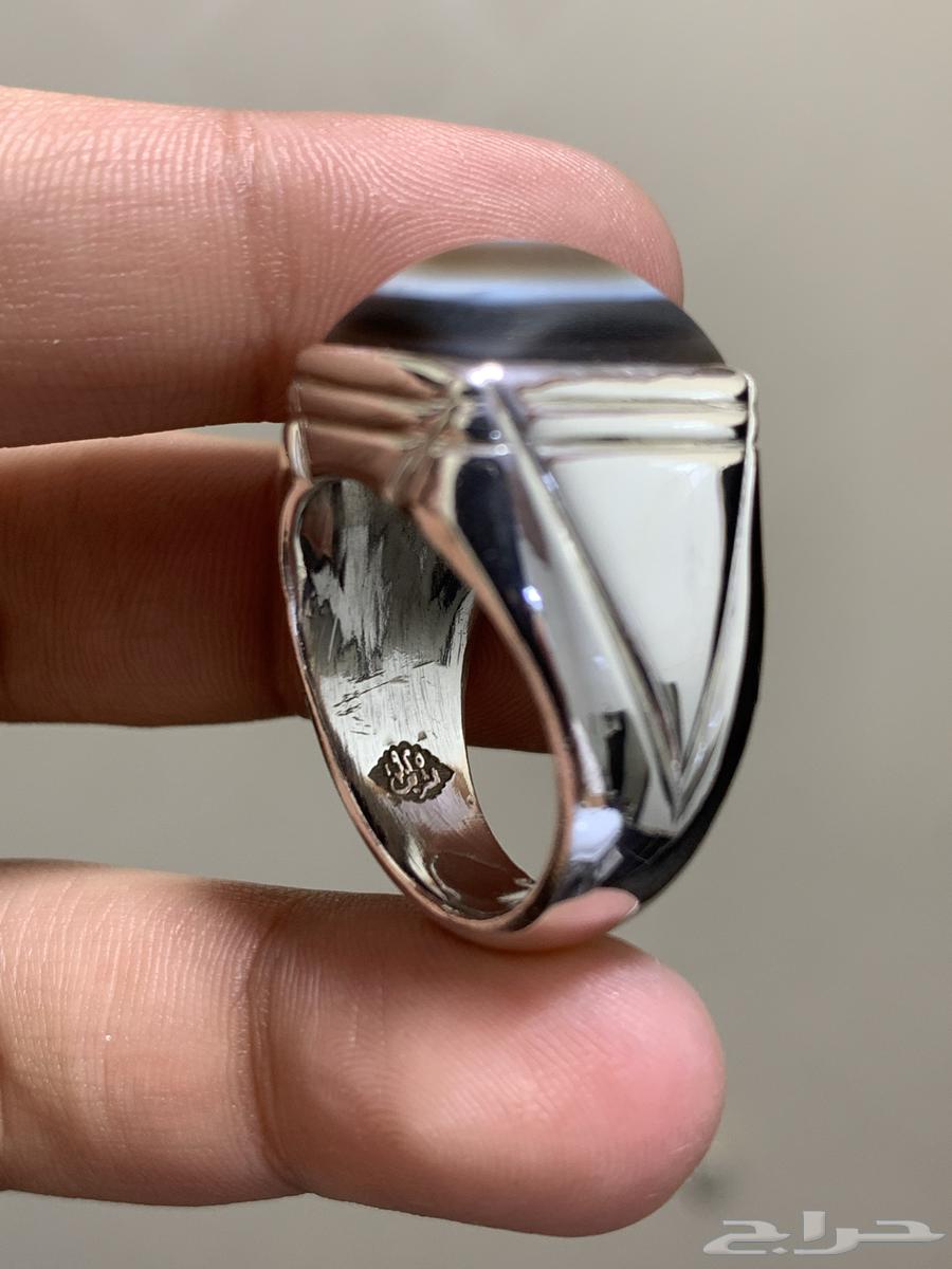 خاتم عقيق سليماني قديم وفضة تفصيل فاخر وثقيل64510535322753114