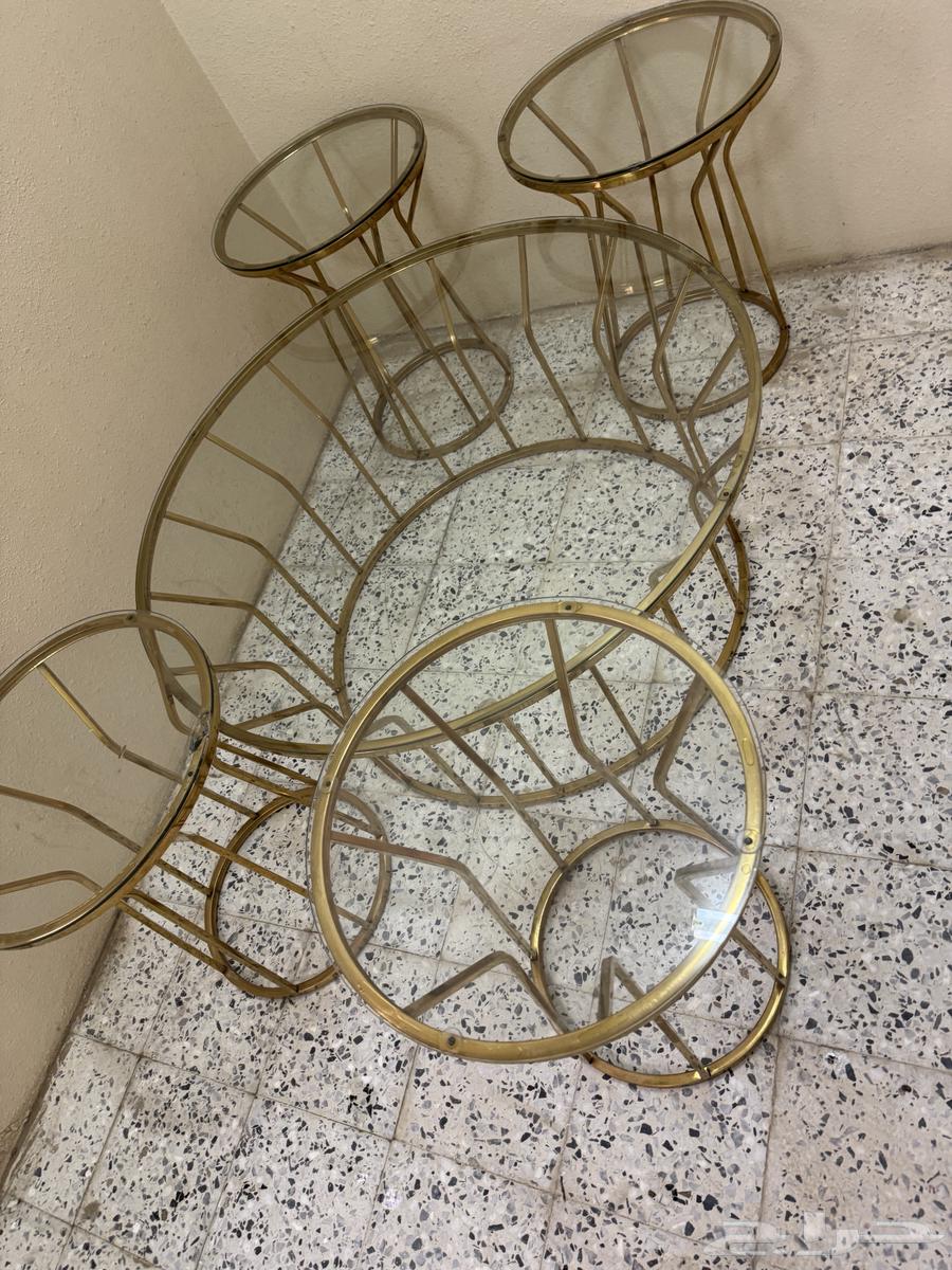 طاولة قزاز دائرية كبيره 4 خدمه64507810078593110