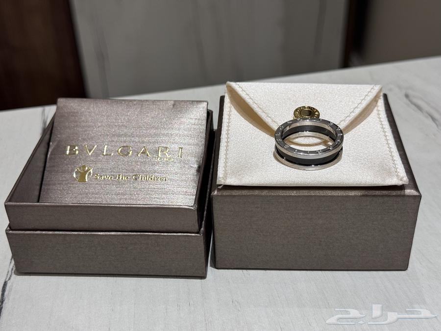 دبلة بولغري (فضة حجر اسود مطلية روديوم) اصلي64453655388163114