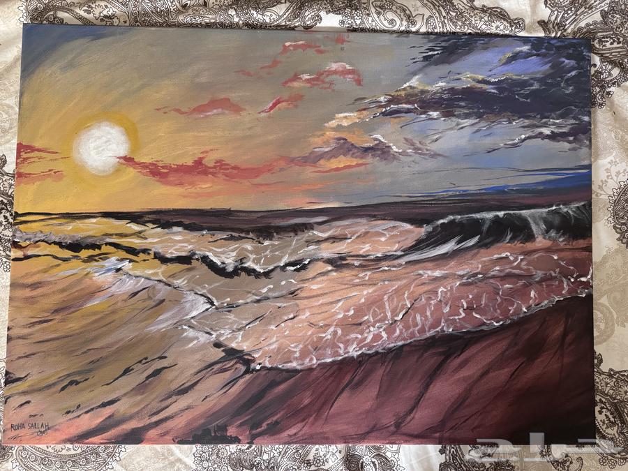 لوحة رسمه بحر مرسومة باليد . البيع لاعلى سعر64506507303937111