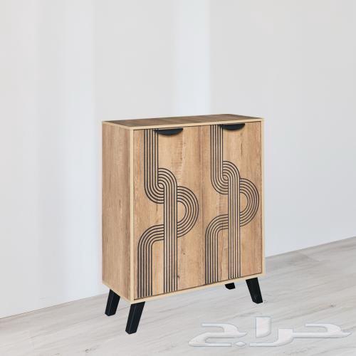 خزانة أحذية بابين خشب ماليزي لاروز - خشبي64504064490753113