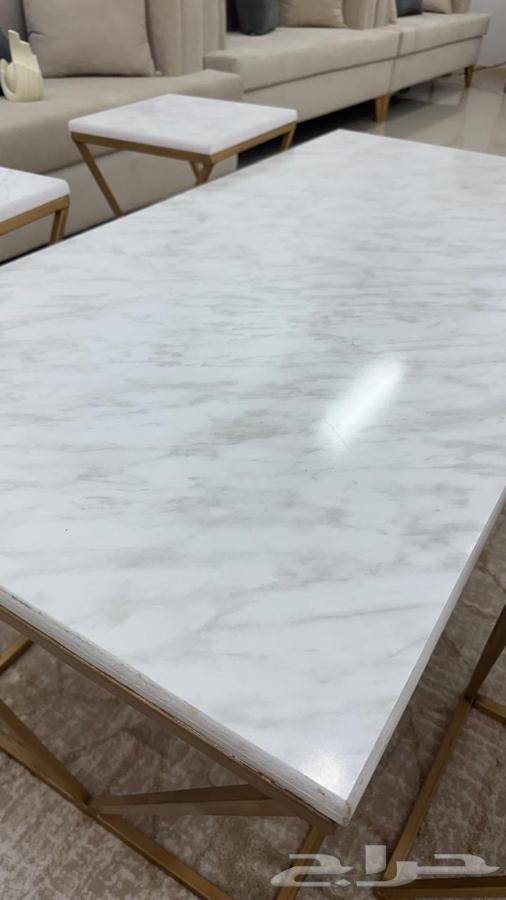 Modern Marble Coffee Table with Golden Frame for Majlis64509658802433112