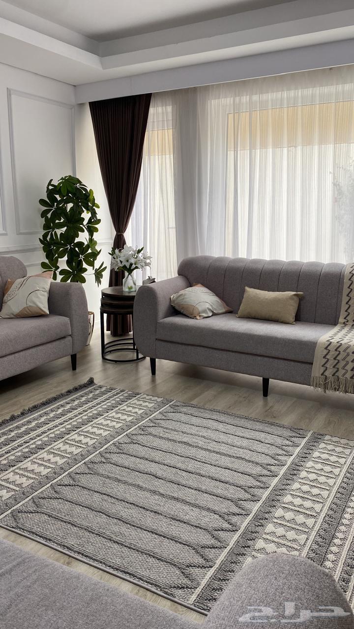 Three-piece sofa set used for two months, each piece measuring two meters, linen fabric detail64504901399683113