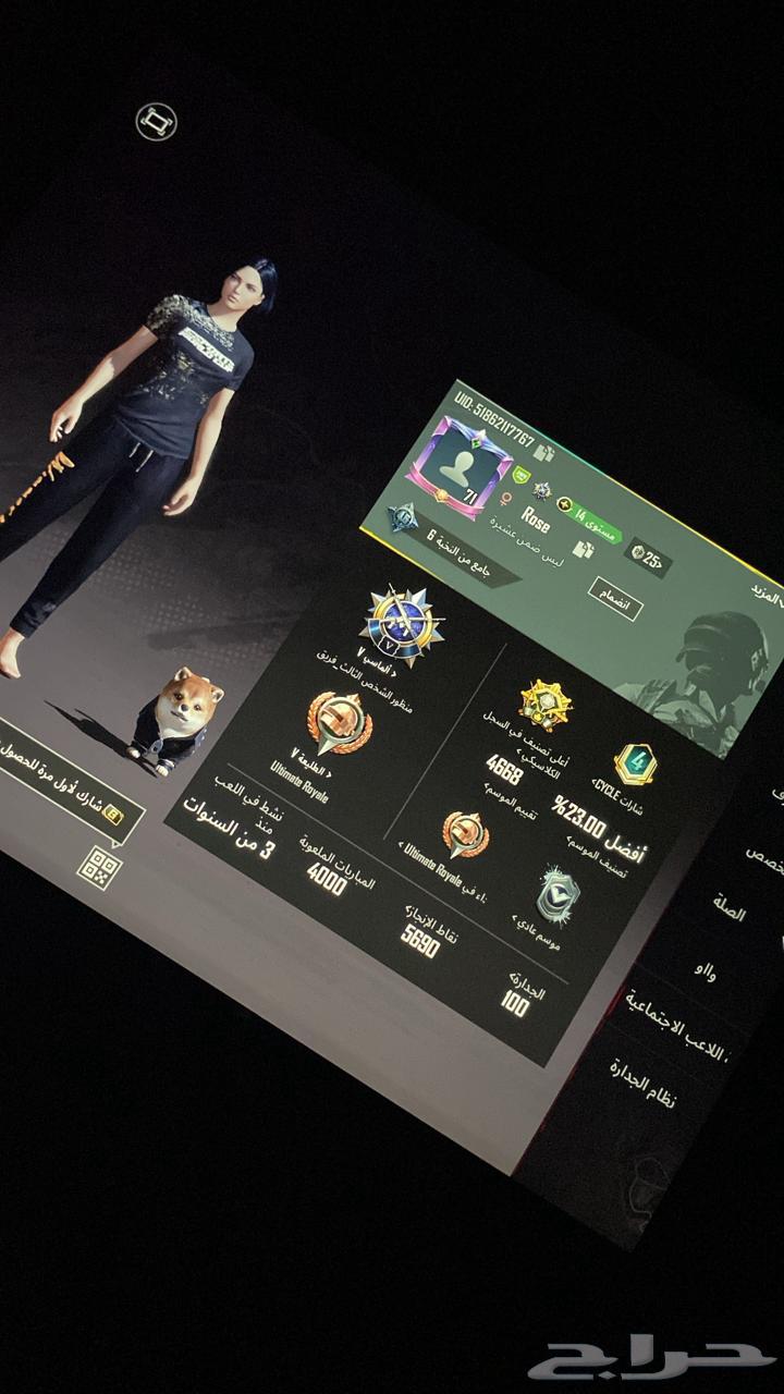 حساب ببجي للبيع64503760524803111