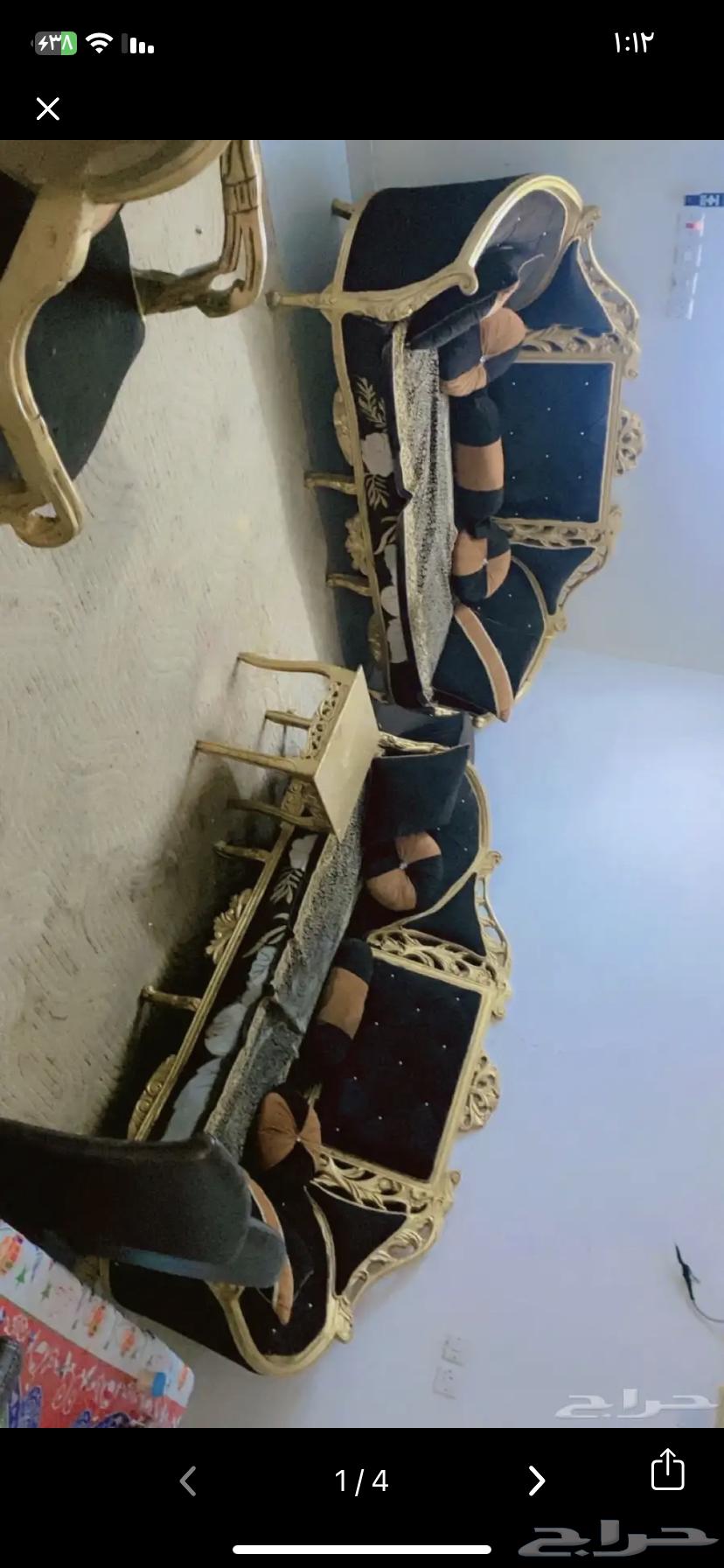 كنب بني وذهبي64503009163649112