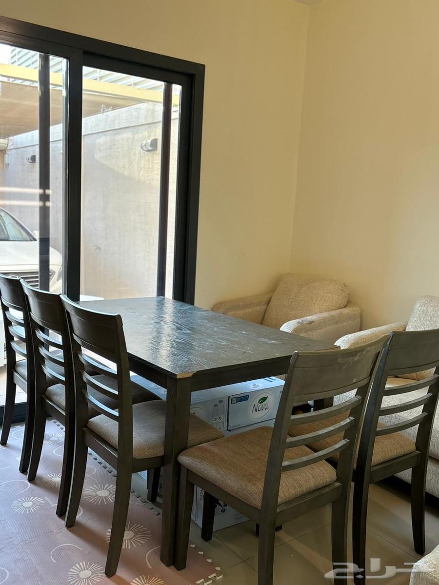 طاولة طعام مع الكراسي و 3 قطع كنب64507291404674110