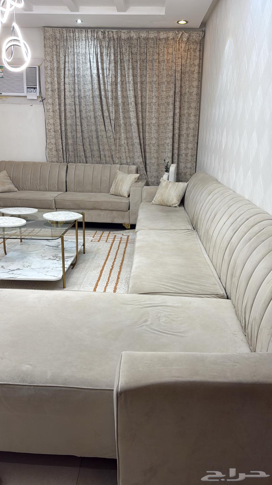 كنب وطاولات وطاوله بلازما مع الفرشه والستاره نظيفه وجديده64511071538689112