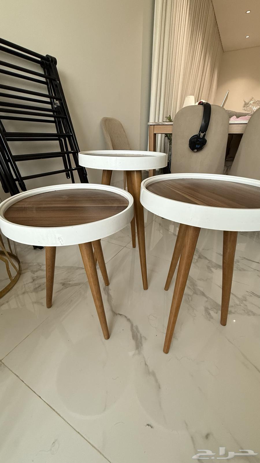 3 marble coffee tables and 3 wooden side tables64467634429954113