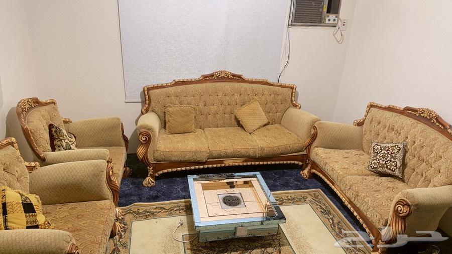 كنب 8 قطع خشب وجزه قزاز64513105555329114