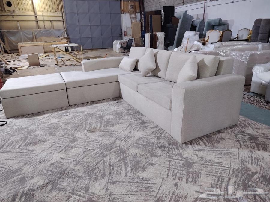 كنب جديد حرف L ثلاثه في 2 السعر 1600 ريال64511562376833112