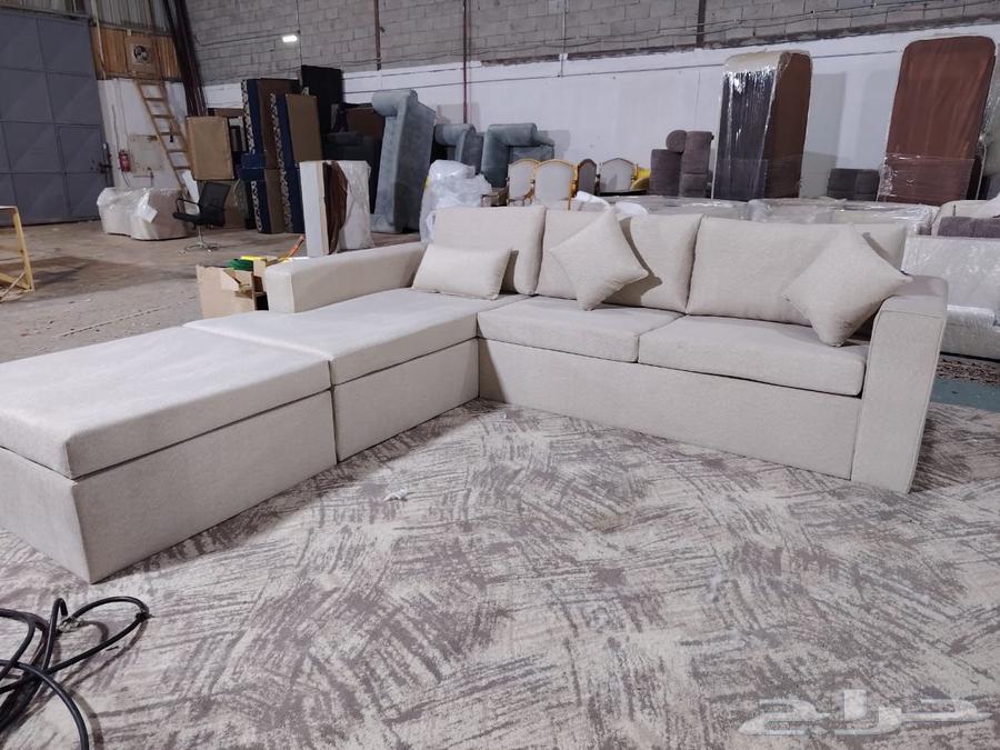 كنب جديد حرف L ثلاثه في 2 السعر 1600 ريال64511562376833113