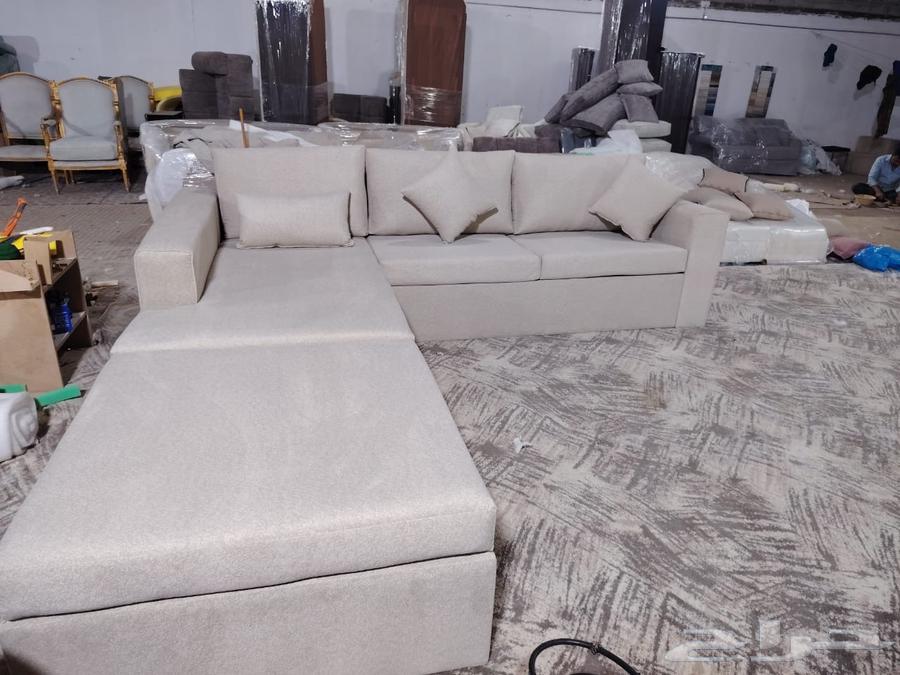 كنب جديد حرف L ثلاثه في 2 السعر 1600 ريال64511562376833111