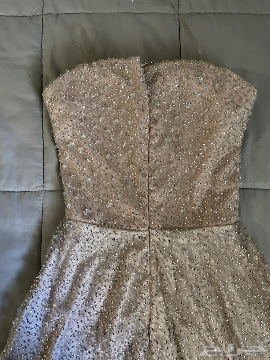 فستان تفصيل اللون وردي على بيج مقاس S أستخدام مره64515416860931111