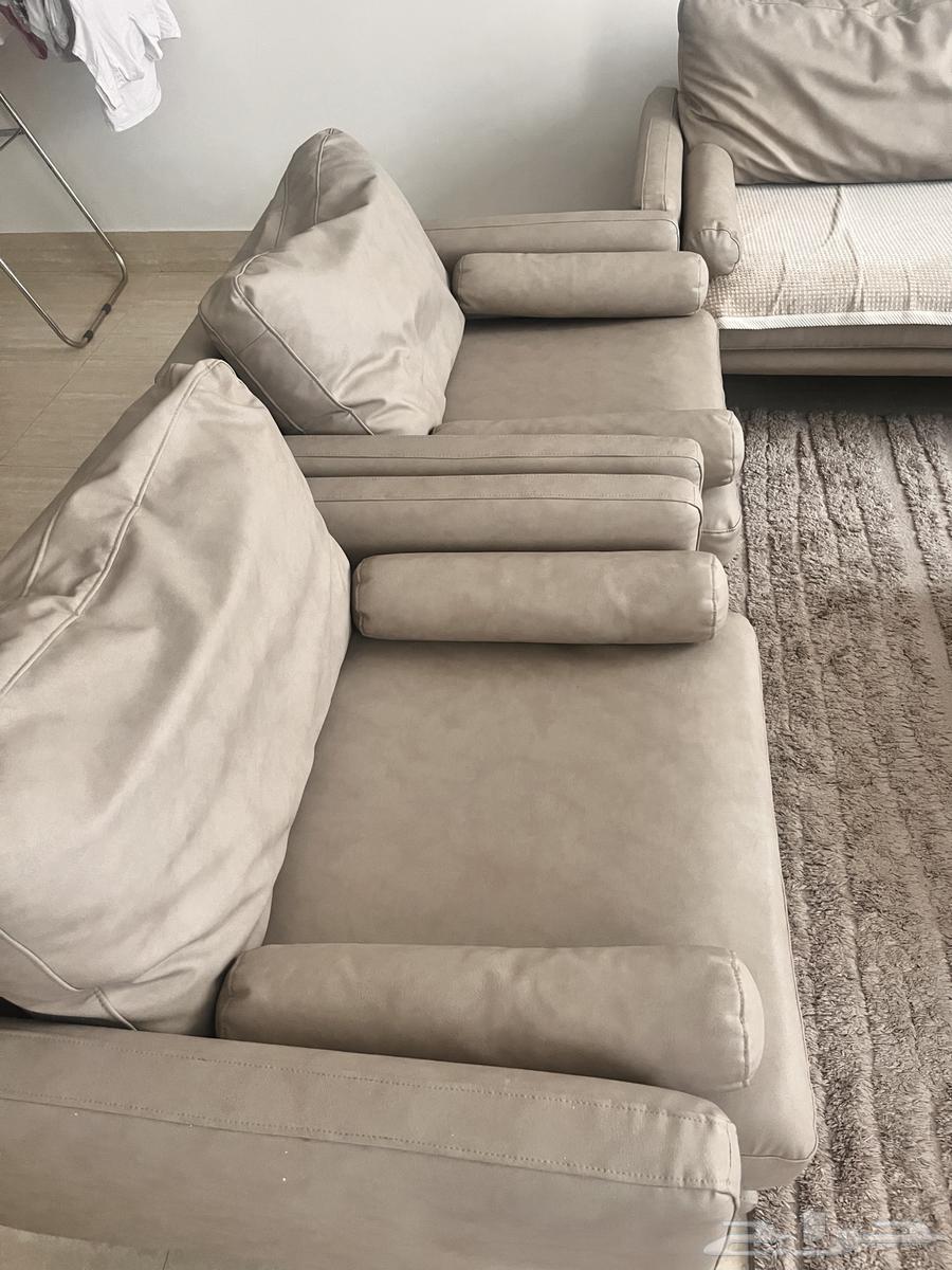 طقم كنب كامل شبه جديد ثلاثية ثنائية مفرد عدد 264511926351617111