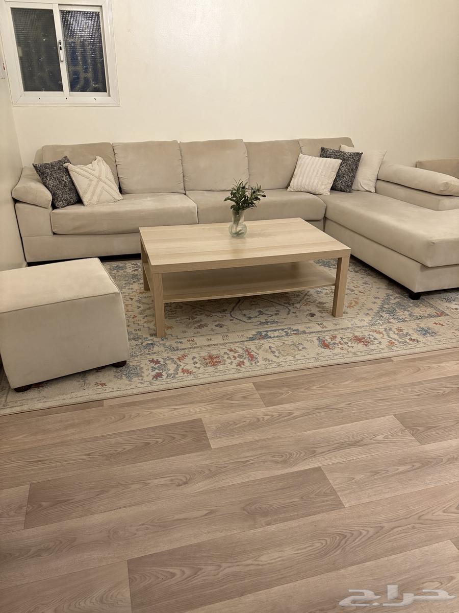 كنب غرفة معيشه بيج حرف L64518261849346110