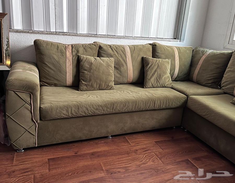 كنب زاوية زيتي من ثلاث قطع64516865257474111