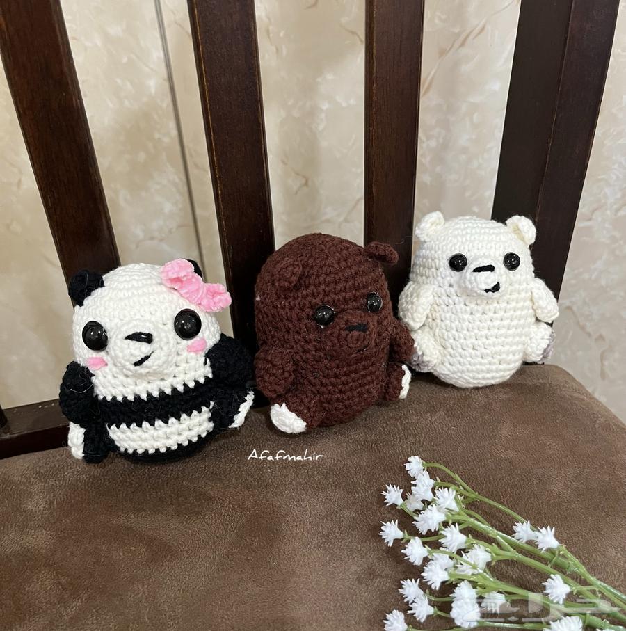 ميدالية الدبب الثلاثة كروشيه - توزيعات - هدايا64517519037955110