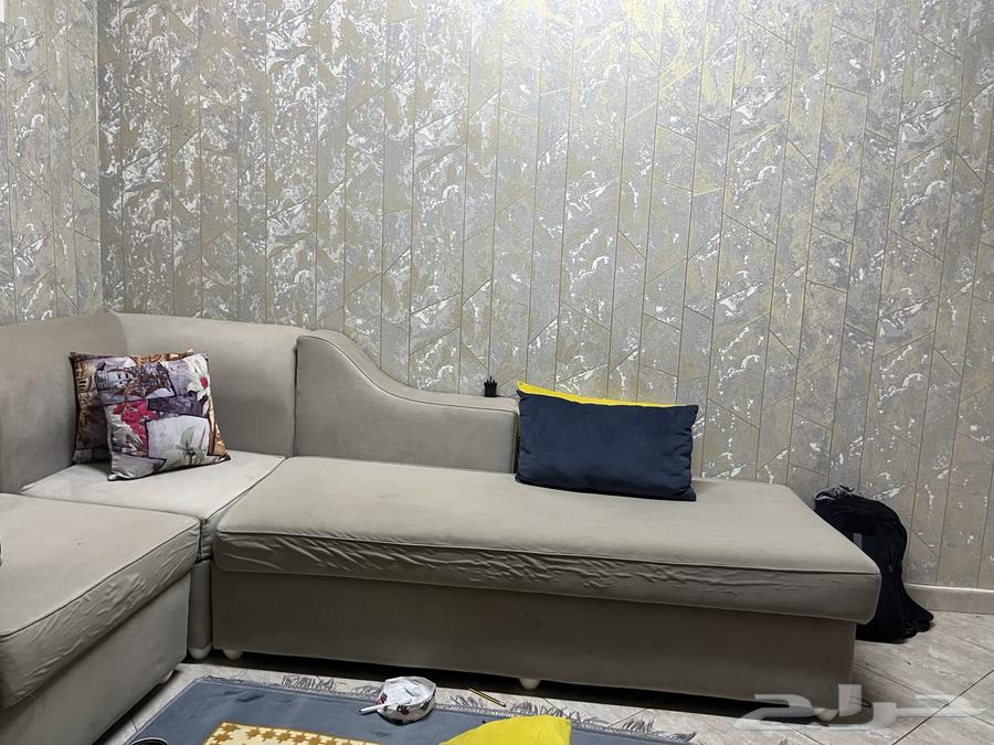 كنب حرف L لون رصاصي في حاله ممتازه جدا64511856976771111