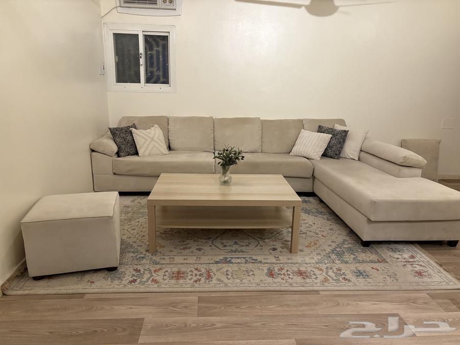 كنب غرفة معيشه بيج حرف L64518261849346112