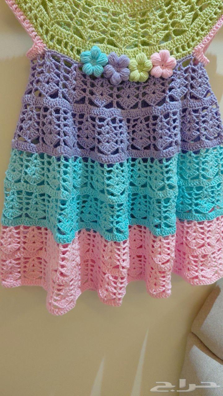 فستان بناتي كروشيه للتسليم الفوري مناسب لعمر 4 الى 5 سنوات64511745362563114