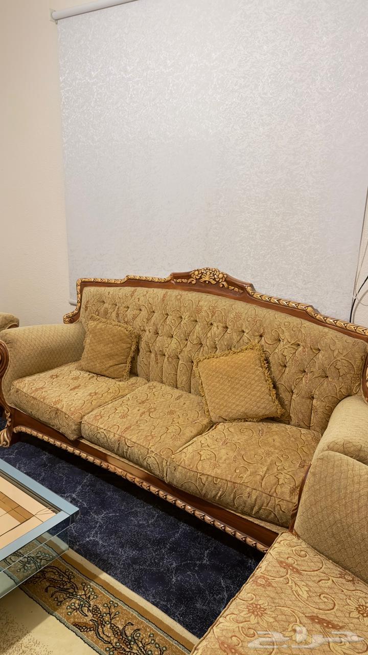 كنب 8 قطع خشب وجزه قزاز64513105555329113