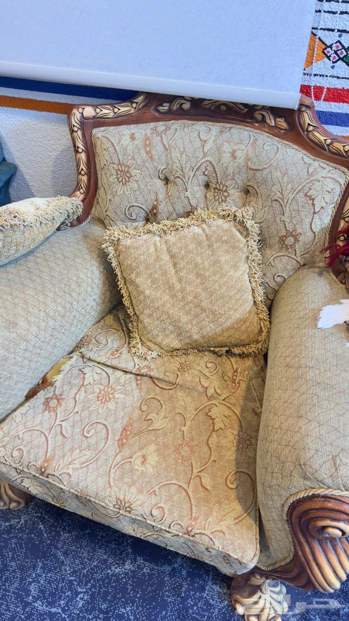 كنب 8 قطع خشب وجزه قزاز64513105555329112