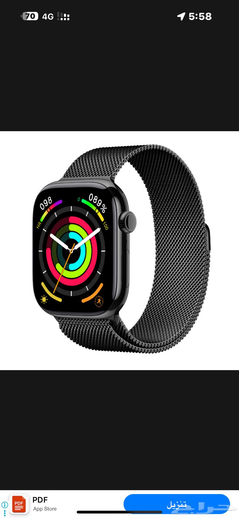 ساعة ذكية شبيهة ابل 10 مقاس 46MM لون اسود64515877733891114