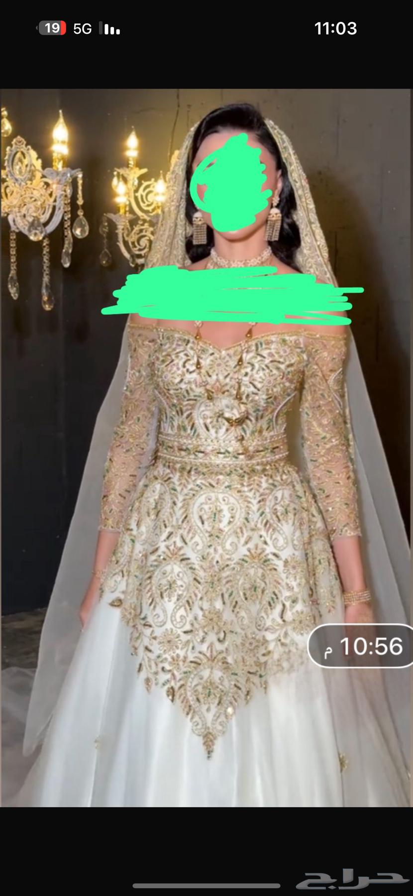 فستان غمرة مع جيبون وطرحة تفصيل يدوي64518521957634110