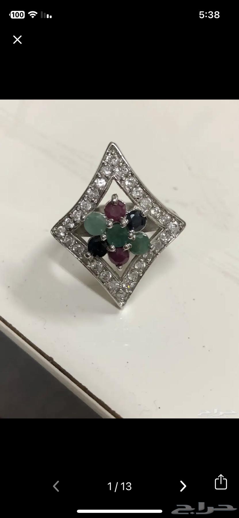 خواتم فضة واحجار كريمة اصلية طبيعية نسائية64515695524995111