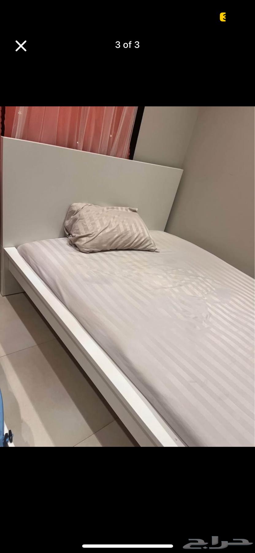 White bed frame with mattress from IKEA64518465318786112