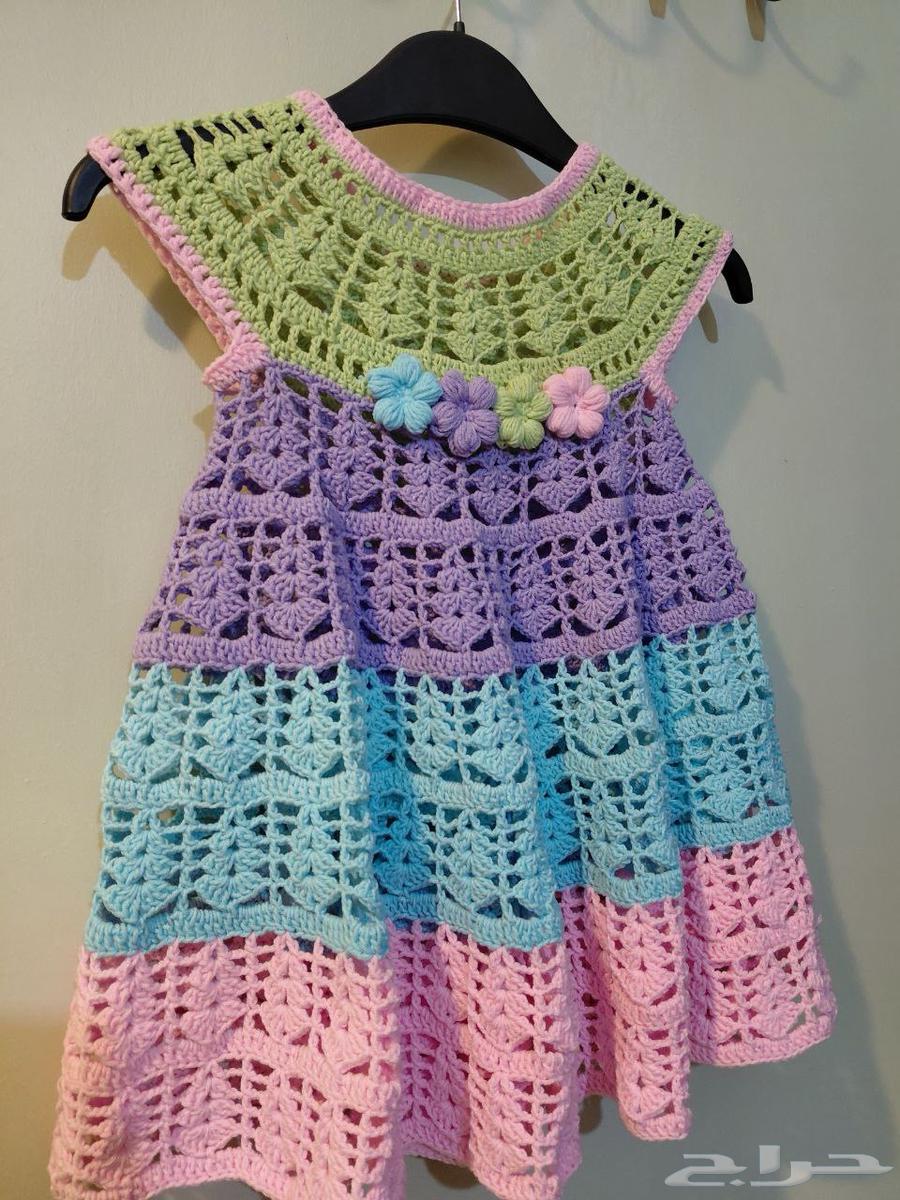 فستان بناتي كروشيه للتسليم الفوري مناسب لعمر 4 الى 5 سنوات64511745362563110