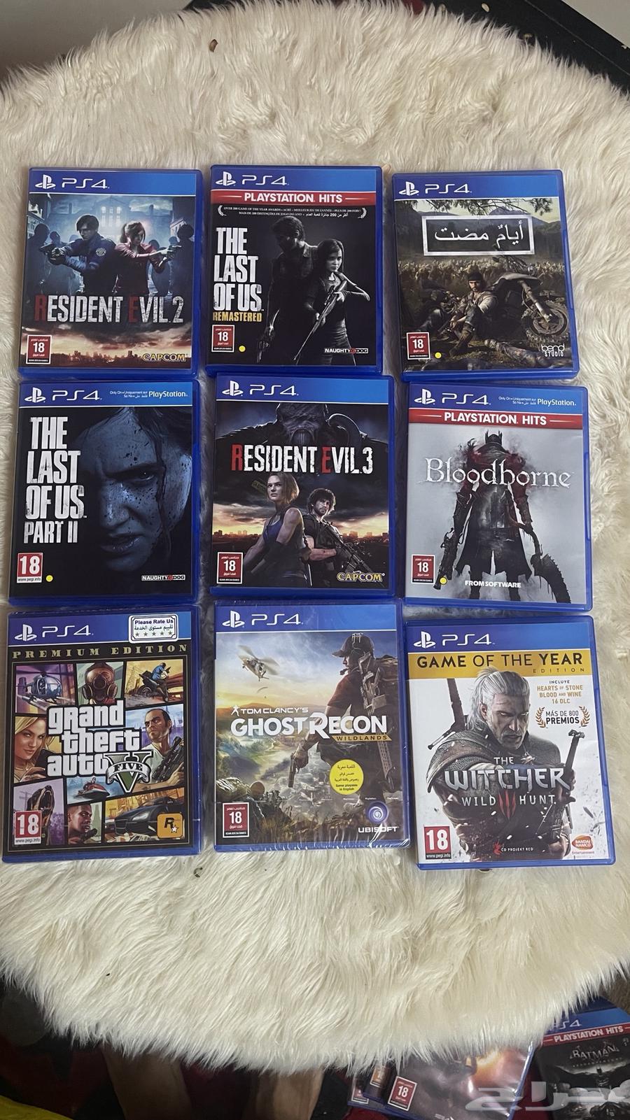 اشرطه ps4 نظيفه جدا  تختيم مره واحده.64520825915011110