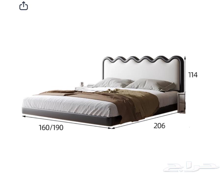 سرير عائم بلمبات سفلية (جديد بتغليفه بدون تركيب)64525967481091113