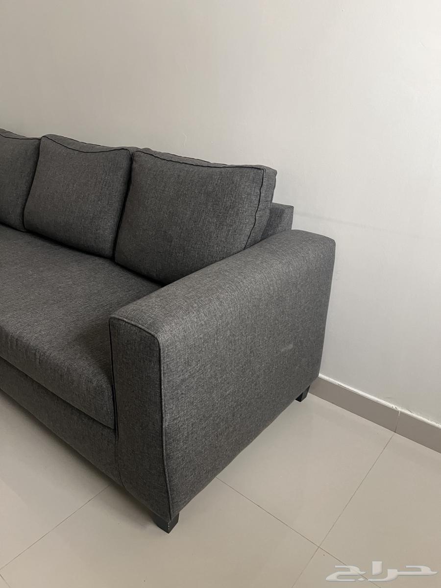 L- Shape corner Grey Sofa كنب زاوية باللون الرمادي64522145487746113