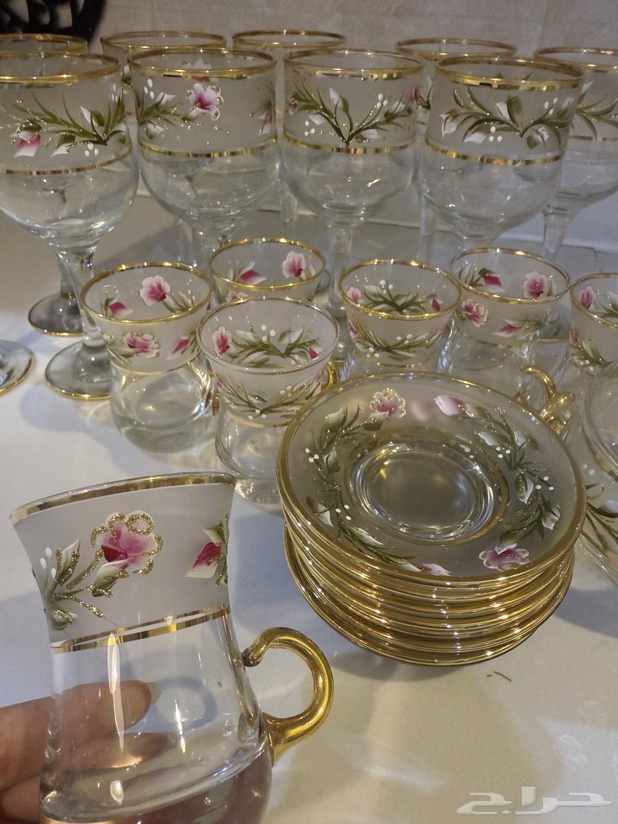 طقم الشاهي وفناجين ابيض64439444700034112