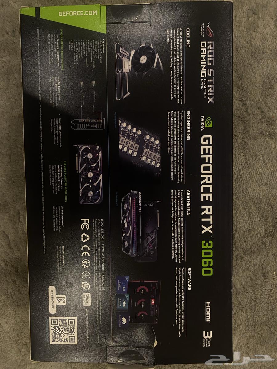Asus Rog Strix RTX3060 12GB Graphics Card64522823180931111