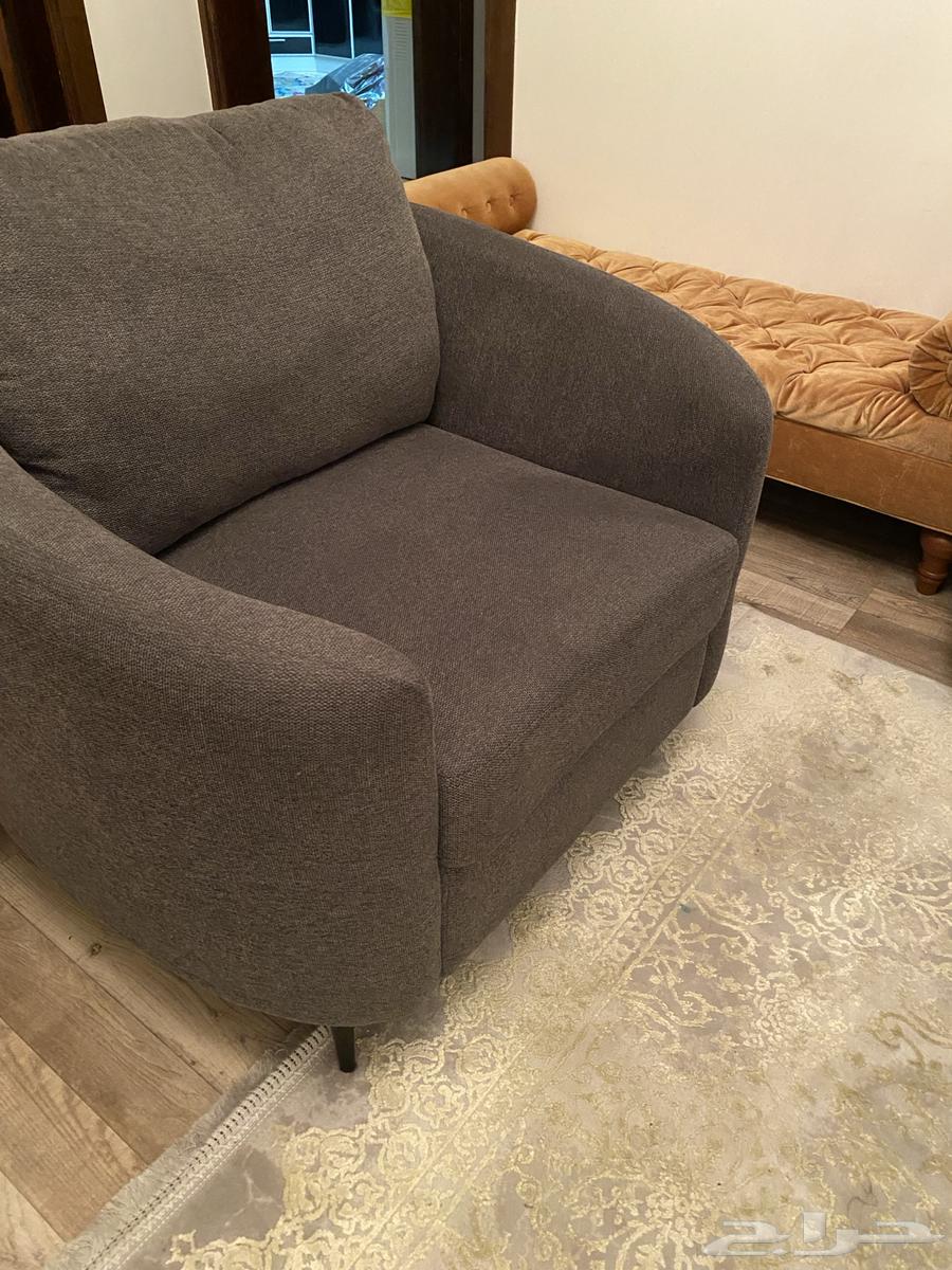 طقم كنب هوم سنتر رمادي للبيع64525414318081113