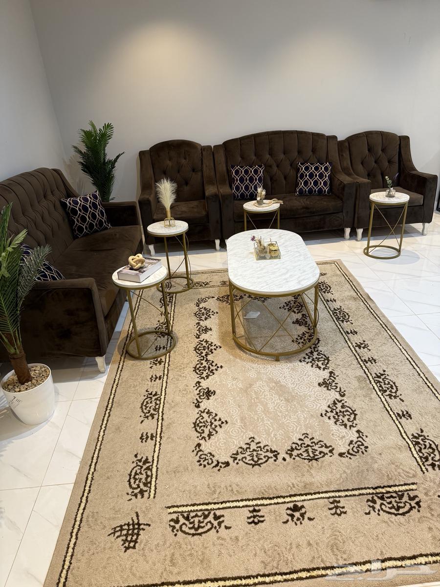 كنب 4 قطع   طاوله أساسيه مع 4 طاولات خدمة   فرشة   2 شجرة64524162300929111