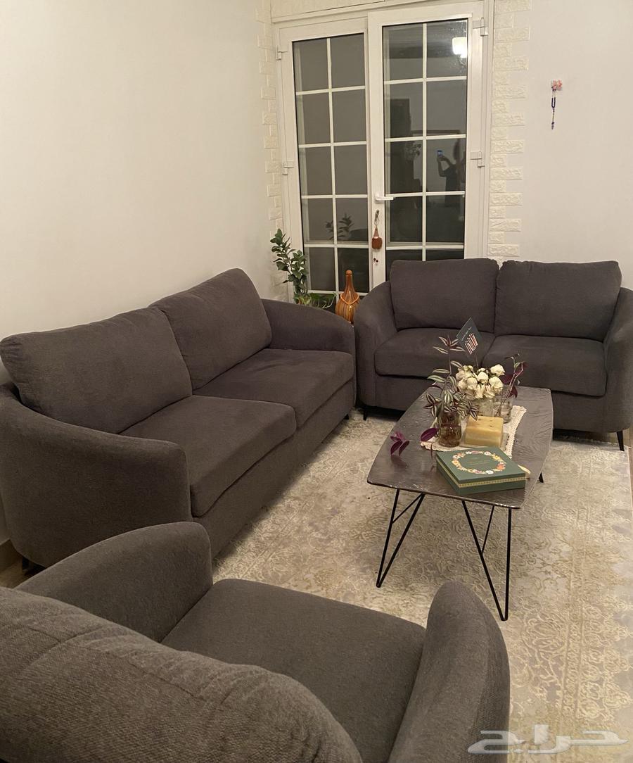 طقم كنب هوم سنتر رمادي للبيع64525414318081112